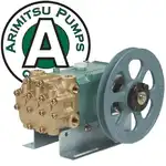 Arimitsu pump with arimitsu logo behind it
