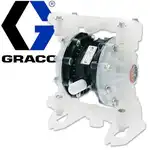 Graco aodd pump with graco logo behind it