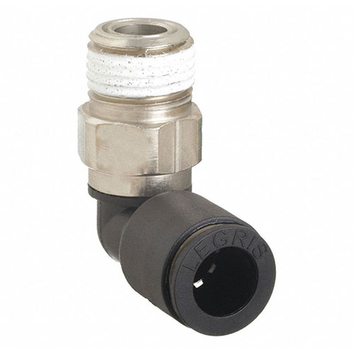 5/32 Tube OD x 1/8 NPT Male 5/32 Tube OD x 1/8 NPT Male SMC Corporation of America KQB2L03-N01S SMC KQB2 Series Nickel Plated Brass Push-to-Connect Tube Fitting 90 Degree Elbow with Sealant 
