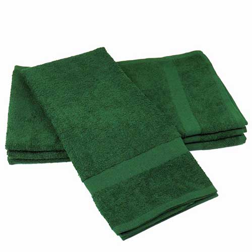 dark green towels with deer