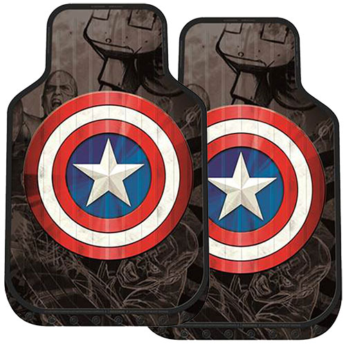 Plasticolor 001590r01 Marvel Captain America Mats 2 Pack Retail