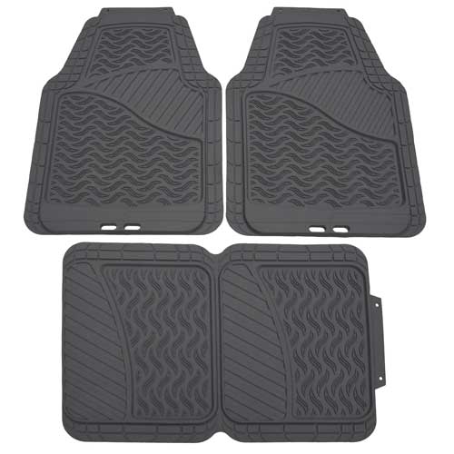 gray rubber car mats