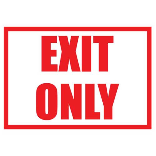 Exit Only Bay Sign | Red and White Plastic 13